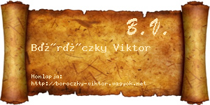 Böröczky Viktor névjegykártya