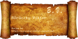 Böröczky Viktor névjegykártya